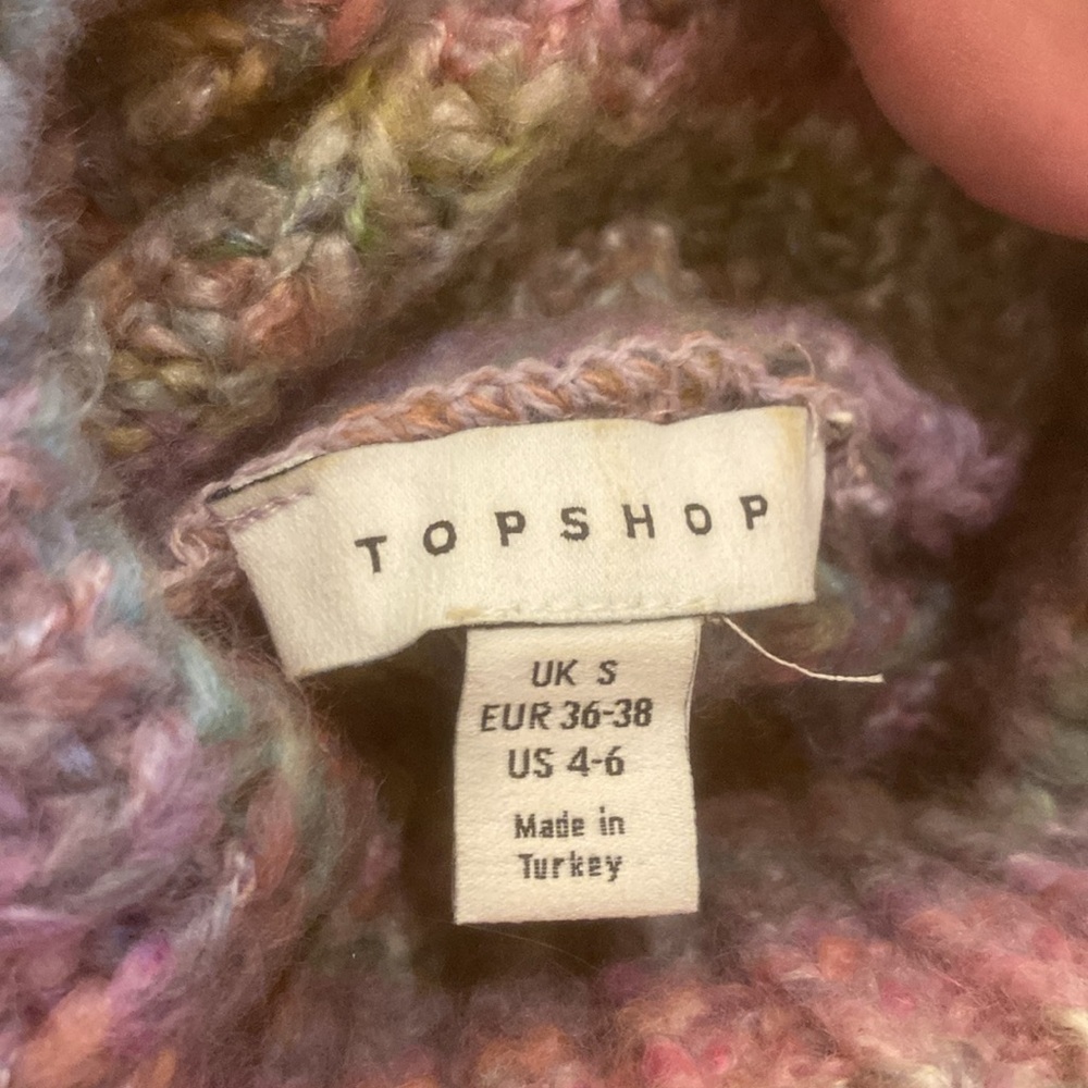 Top Shop Multi Color Sweater Top Size 4-6 Euc Pri… - image 5